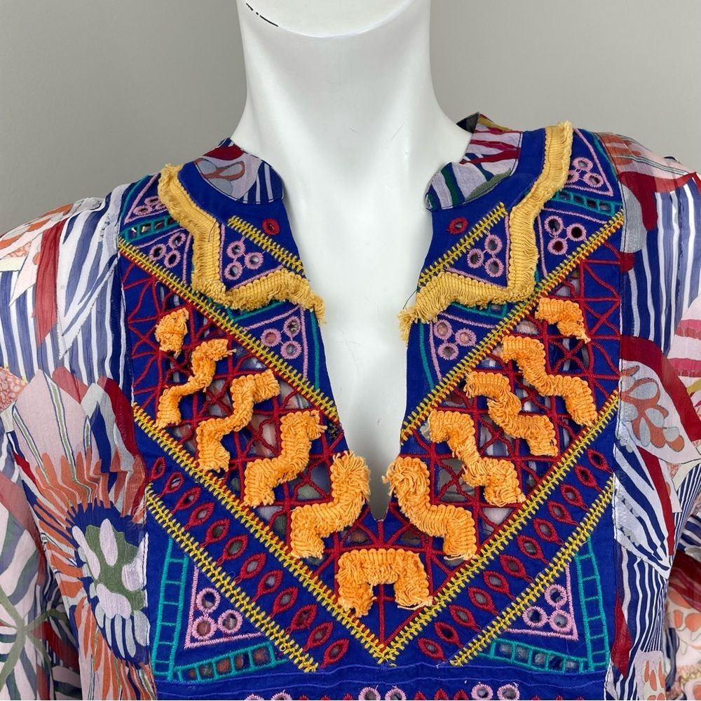 SOFT SURROUNDINGS Tory Tunic Embroidered Multi Color Blouse - Picture 5 of 16